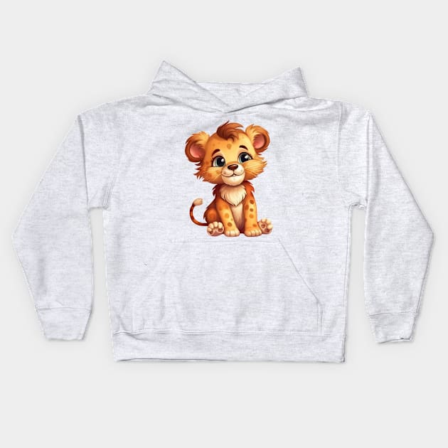 Baby Lion Kids Hoodie by Chromatic Fusion Studio